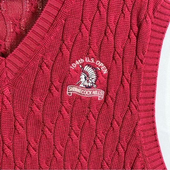 Bobby Jones Vintage Men’s Golf Sweater Vest 2004 US Open Shinnecock Red Size XL - Picture 4 of 7